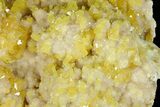 Lustrous Sulfur Crystals on Sparkling Calcite - Poland #175410-5